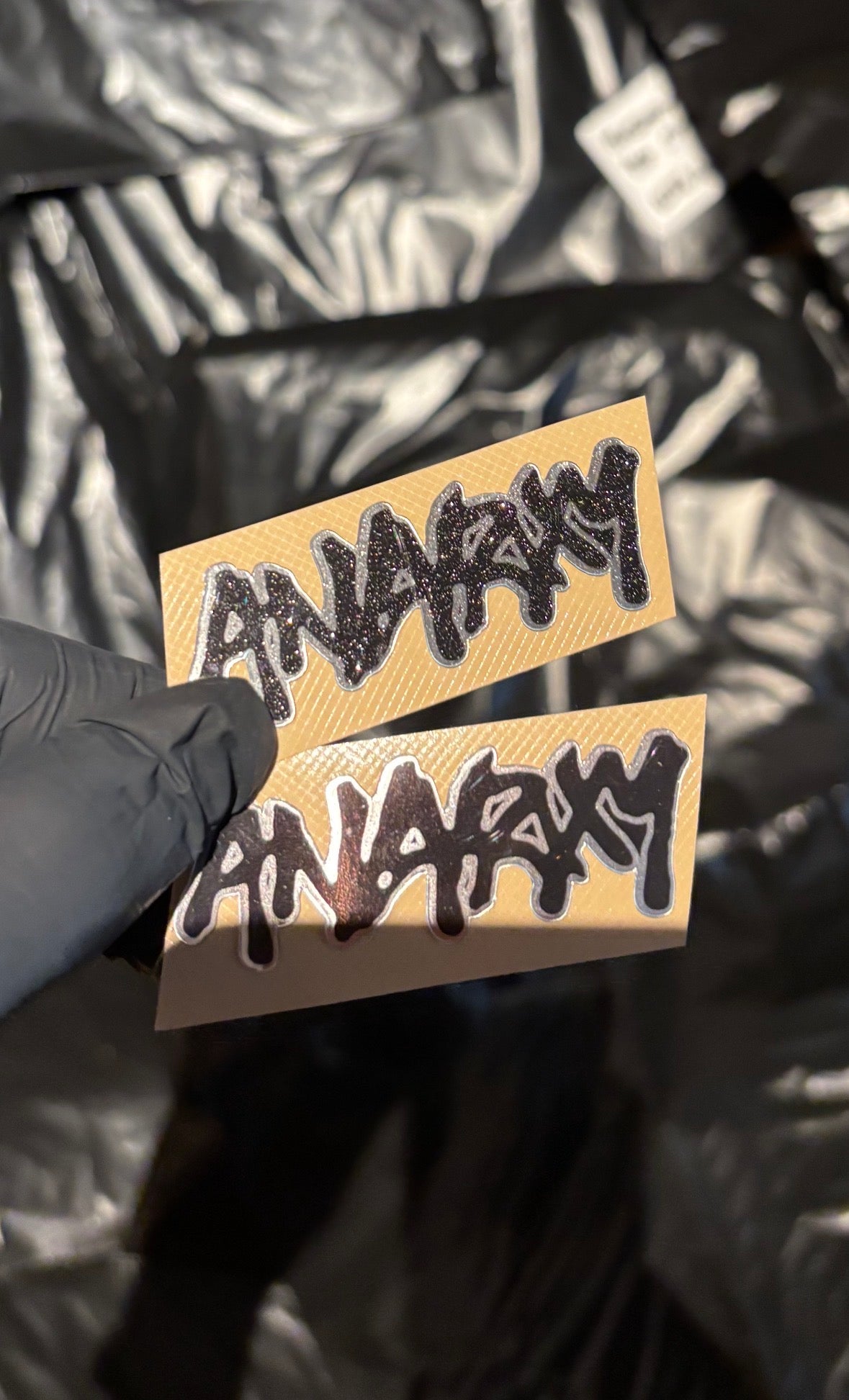 Anarxy Sticker Duo (1x Chrome Sparkly, 1x Regular Chrome)