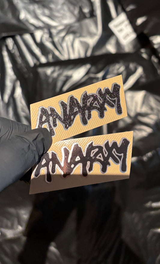 Anarxy Sticker Duo (1x Chrome Sparkly, 1x Regular Chrome)